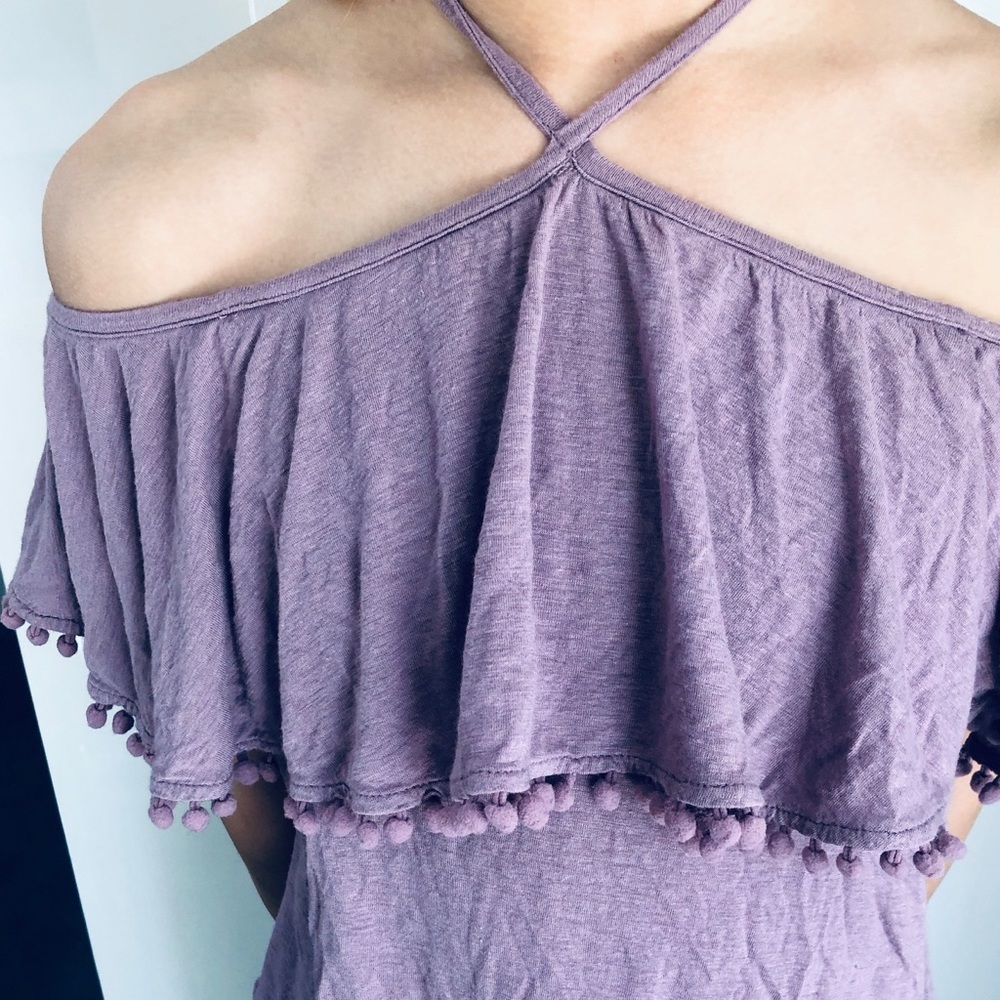 Aeropostale Girls off the shoulder tie neck top